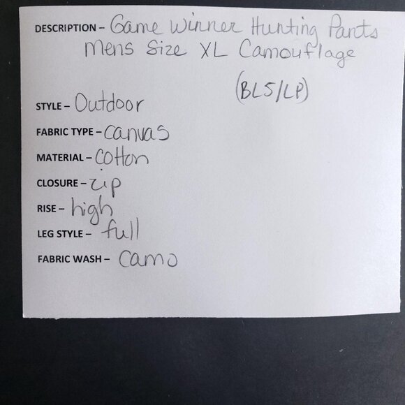 Game Winner Hunting Pants Men's Sz XL Camouflage - Picture 7 of 7